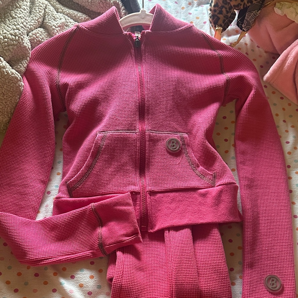 Body by raven Tracy set Waffle Knit in Fushia
